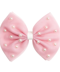 Pretty Pearl Tulle Bow Clip