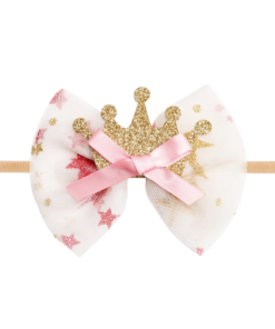Princess Crown Tulle Bow Baby Headband