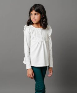 Pintuck Flutter Knit Top (Ivory)