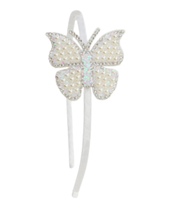 Pearl Butterfly Headband - White