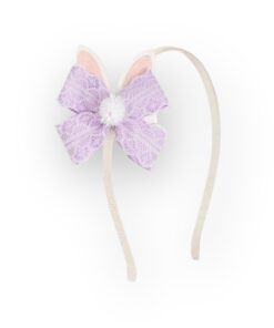 Lavender Lace Bunny Bow Headband