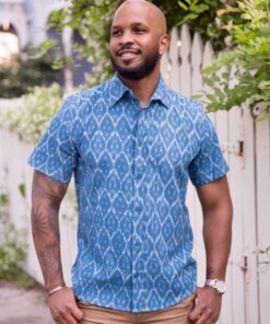 Cobalt Blue Men's Button Down Shirt